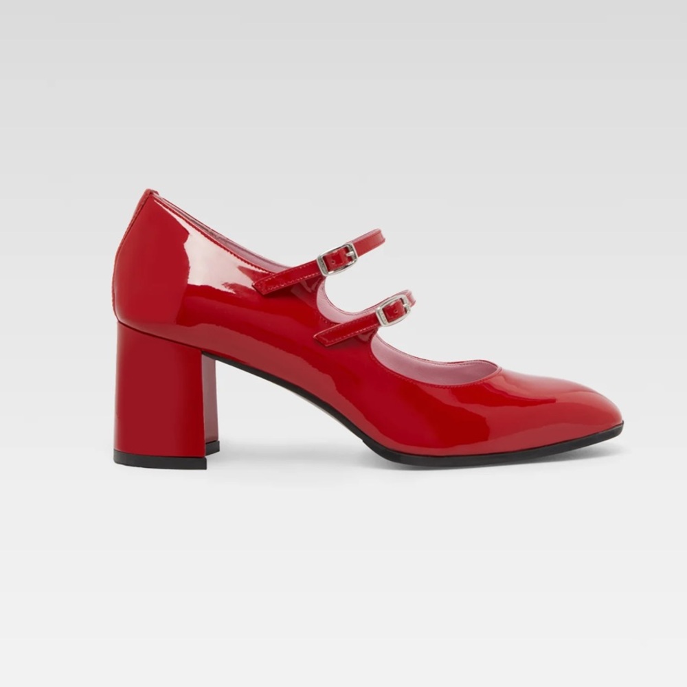 Carel Paris Alice Mary Janes in Red Patent Leather